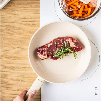 Batterie de Cuisine 12 Pièces avec Revêtement en Marbre - Compatible Induction, Gaz et Toutes Sources de Chaleur - KLAUSBERG