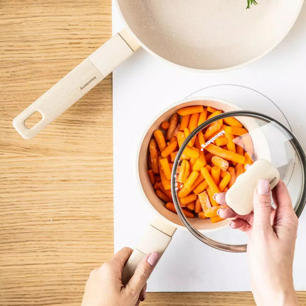 Batterie de Cuisine 12 Pièces avec Revêtement en Marbre - Compatible Induction, Gaz et Toutes Sources de Chaleur - KLAUSBERG