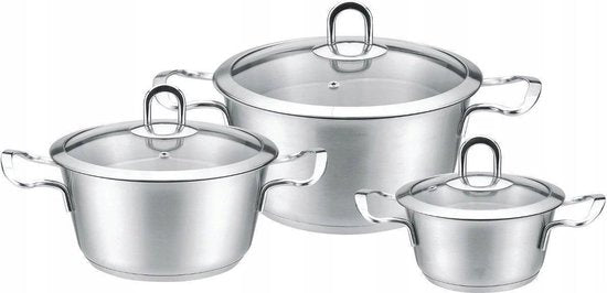 Kinghoff 4474 - Pannenset - 6 delig - RVS