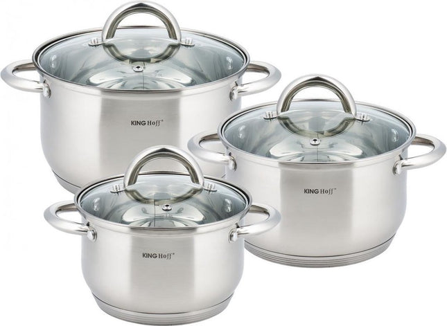 Batterie de cuisine - 6 pièces - Inox - Toutes sources de chaleur