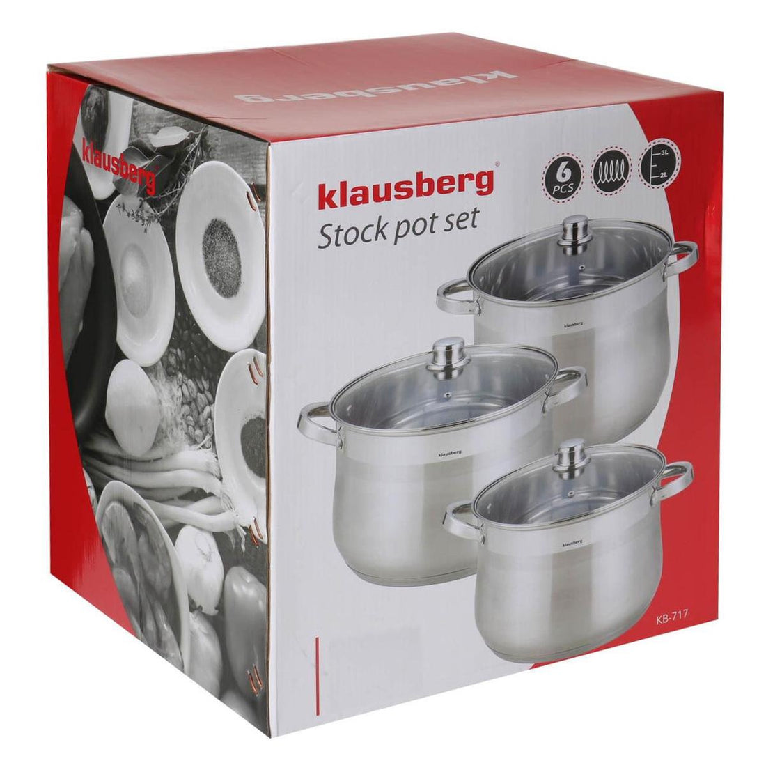 Pannenset - 3 delig - 7 - 8. 6 - 10. 7 liter