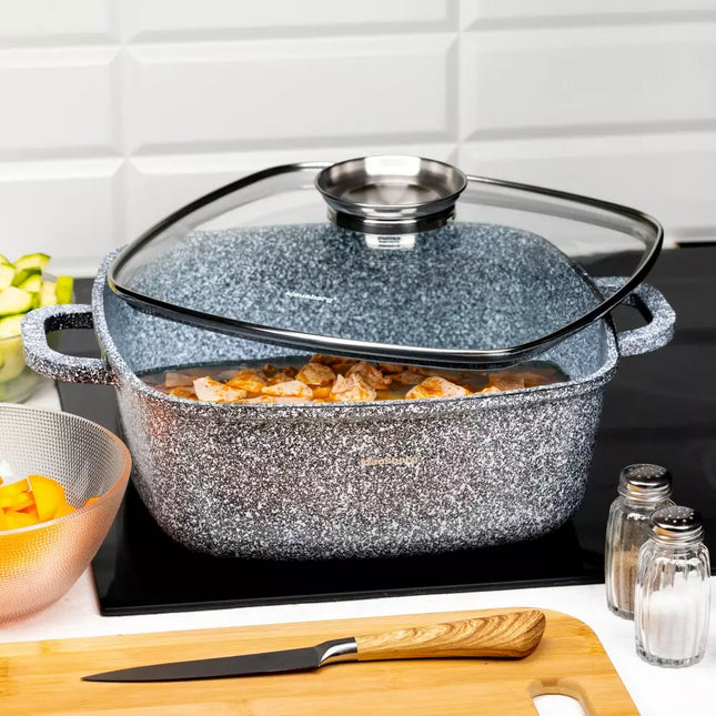 Poêle carrée Klausberg - Poêle aspect marbre