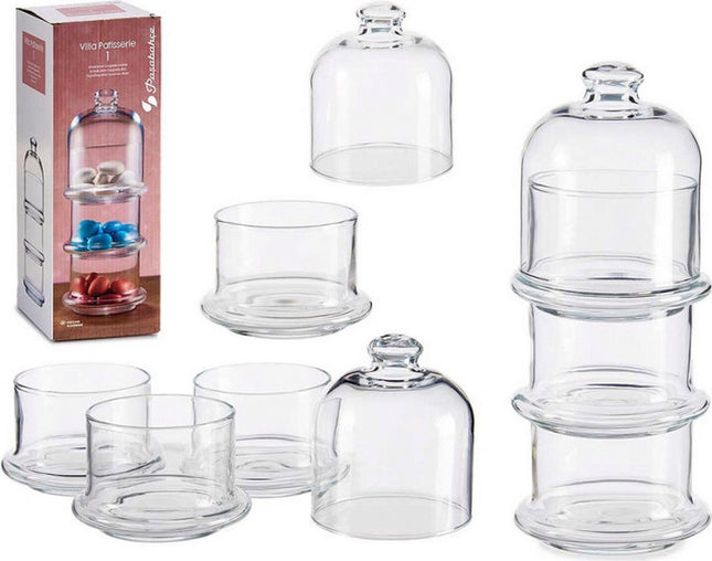 Pasabahce Villa Patisserie – Pot de Rangement en Verre Mini – 3 étages