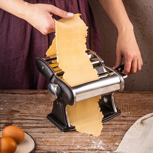 KINGHoff KH-1957 Machine à pâtes manuelle - Largeur 150 mm - Pour Tagliatelles, Spaghettis et Lasagnes Fraîches - Machine à Pâtes -