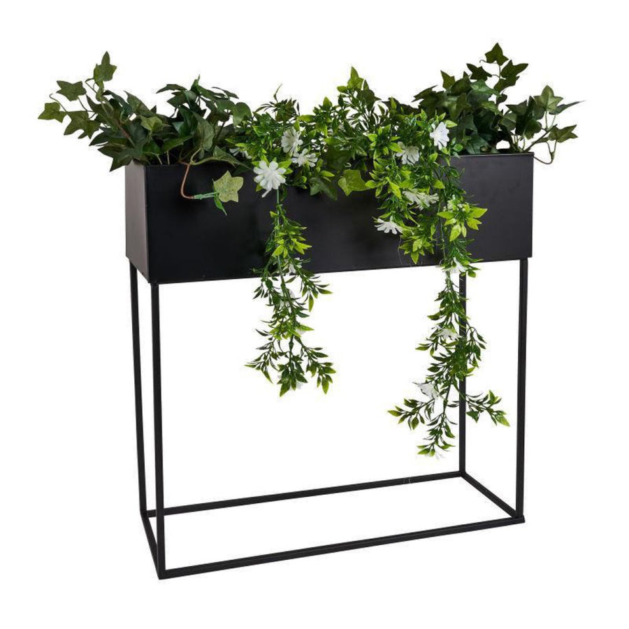 2 - delig Plantenbak staand - Metaal - Zwart