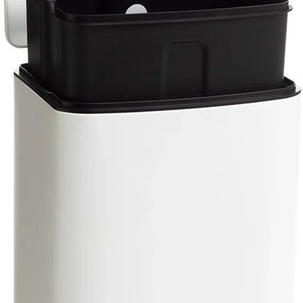 Poubelle/poubelle à pédale - argent - métal - 6 litres - 23 x 22 x 32 cm