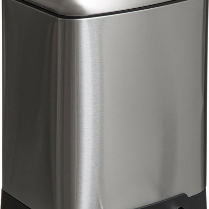 Poubelle/poubelle à pédale - argent - métal - 6 litres - 23 x 22 x 32 cm