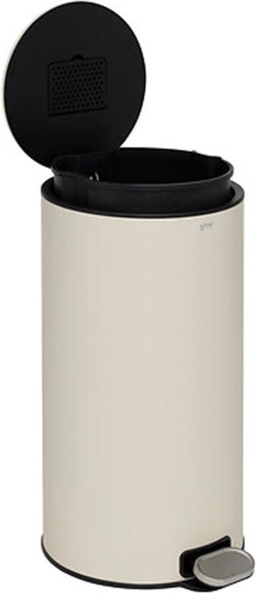 5Five Delta Waste Bin/Pedal Bin - beige - metal - 30 litres - 39 x 33 x 62 cm - kitchen trash can