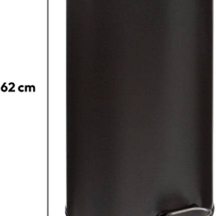 5Five Poubelle à pédale Delta - anthracite - métal - 30 litres - 39 x 33 x 62 cm - cuisine