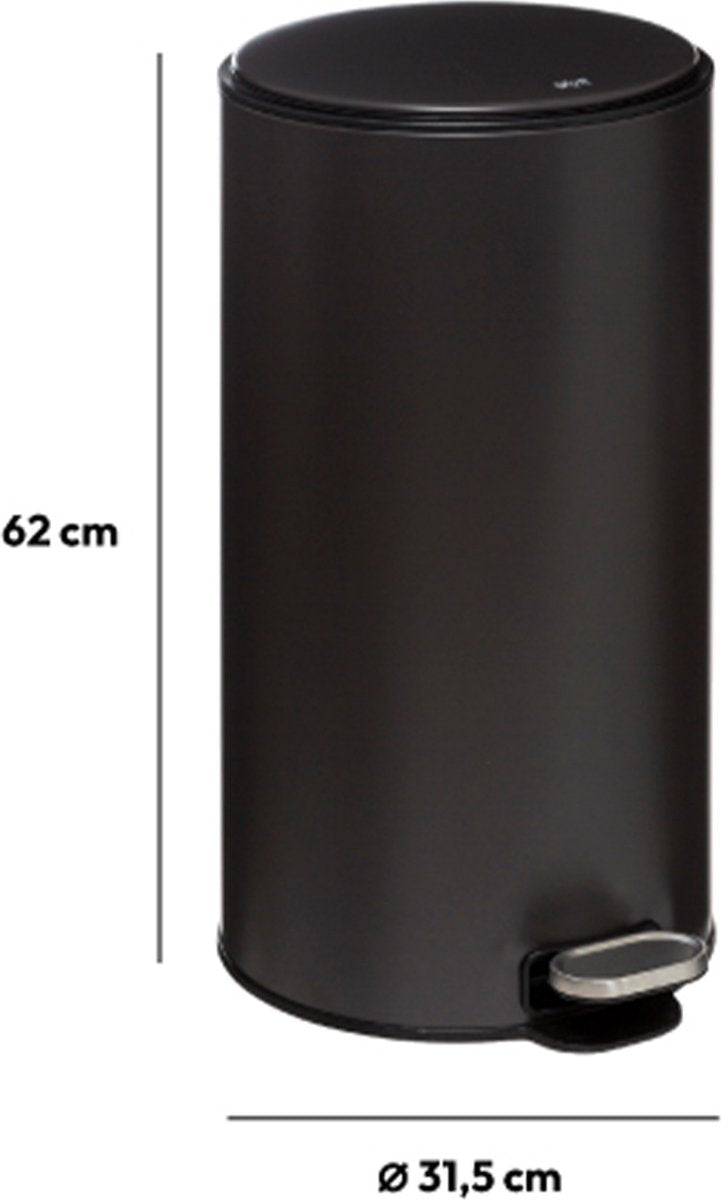 5Five pedaalemmer Delta 30 liter – prullenbak met soft close, antraciet – foto 2