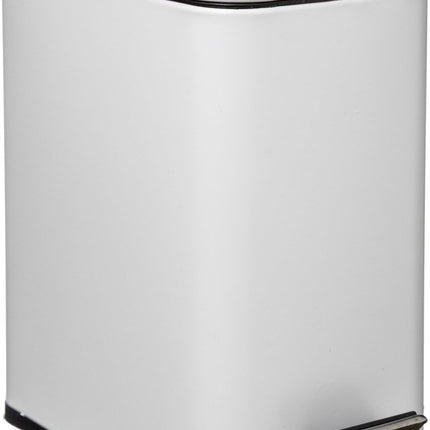 Poubelle/poubelle à pédale métal inox blanc 5 litres - 14x29x30 cm