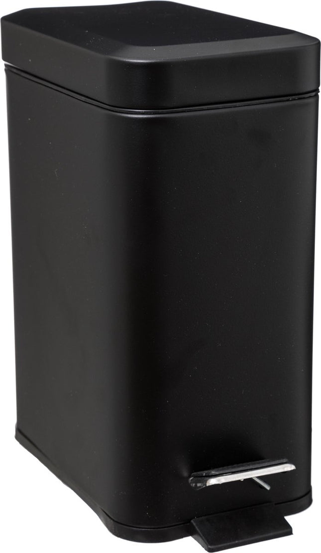 Poubelle/poubelle à pédale métal inox blanc 5 litres - 14x29x30 cm