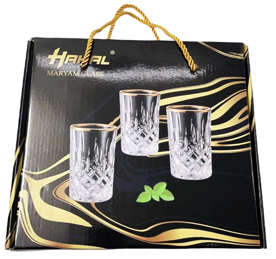 Glasses with gold rim - set of 6