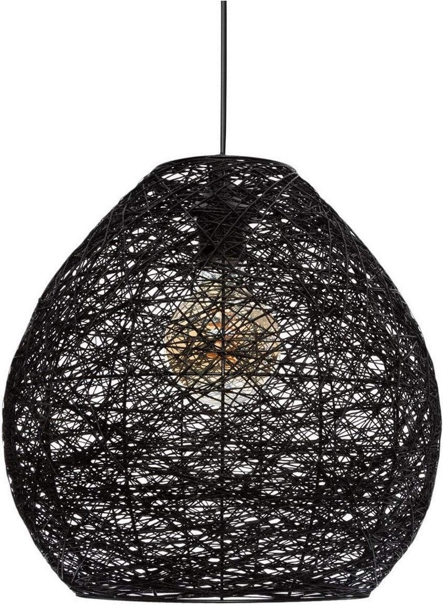 Plafondlamp Atmosphera Mona Papier Zwart (Ø 34 x 35 cm)