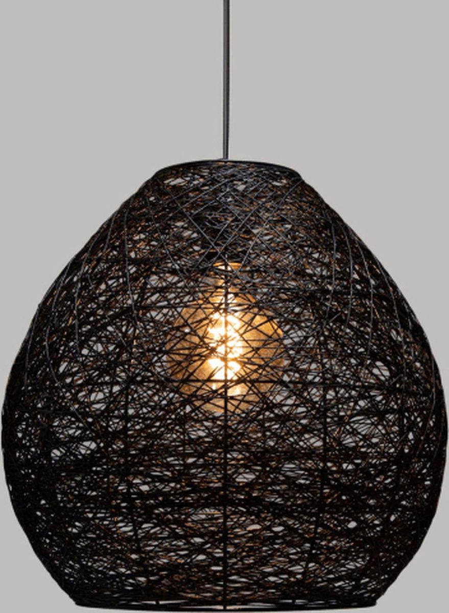 Plafondlamp Atmosphera Mona Papier Zwart (Ø 34 x 35 cm)