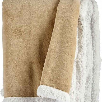 Plaid en tissu nounours beige 130x170cm