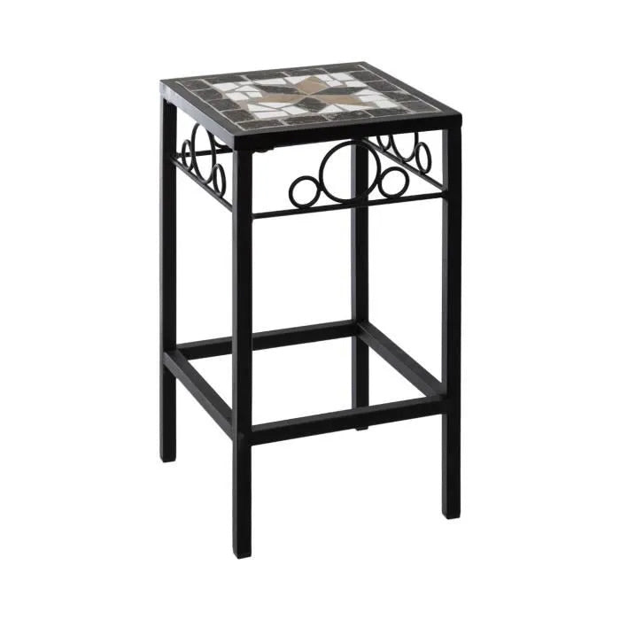 Mozaïek tafeltje en plantenhouder – vierkant, metalen frame, 3 maten – foto 2