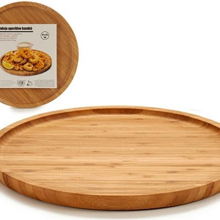 Planche de service plate en bambou ronde 25 cm