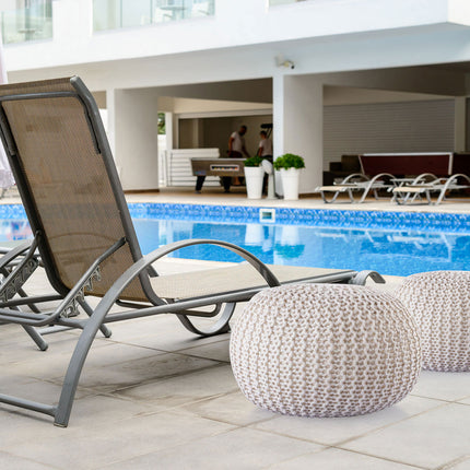 Pouf d'intérieur et d'extérieur - tricoté - Ø 45 cm