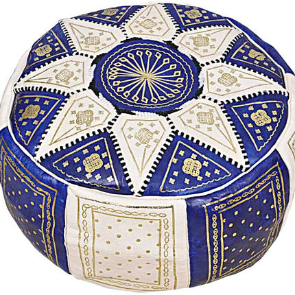 Pouf bleu foncé/Blanc