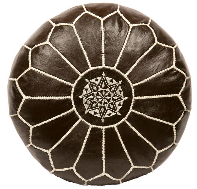 Pouf marocain marron