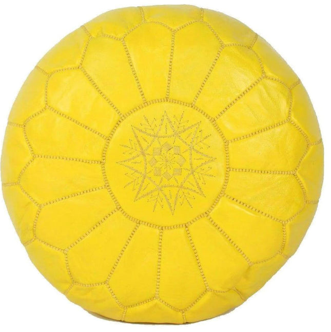 Pouf marocain jaune