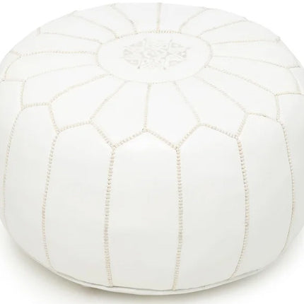 Pouf marocain blanc