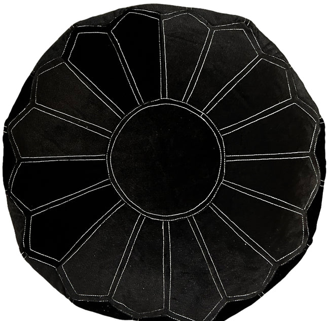Pouf rond marocain en velours doux