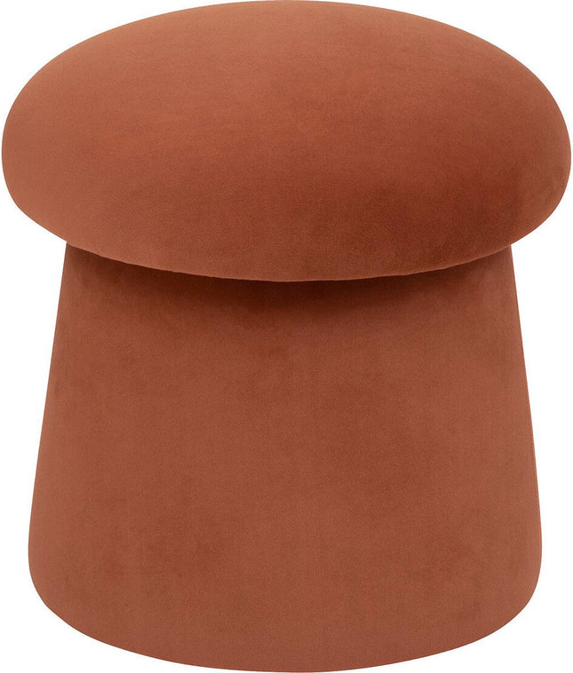 Atmosphera Pouf Noa velours Ø37xH40cm - Ambre