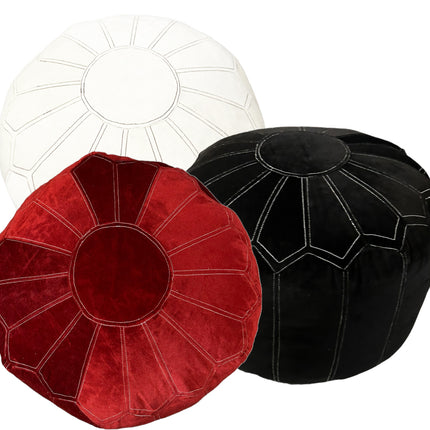 Pouf rond marocain en velours doux