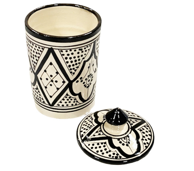 Pot de conservation en céramique marocaine colorée