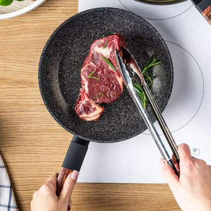 Batterie de cuisine en granit 12 pièces avec revêtement en marbre - Compatible avec l'induction et toutes les sources de chaleur - Anti-rayures et cuisine saine