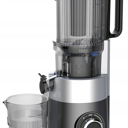 Extracteur de jus Klausberg KB-7881 – Pressage à froid de fruits et légumes | Large ouverture XXL de 113 mm | Boîtier en acier inoxydable | Fonctionnement silencieux