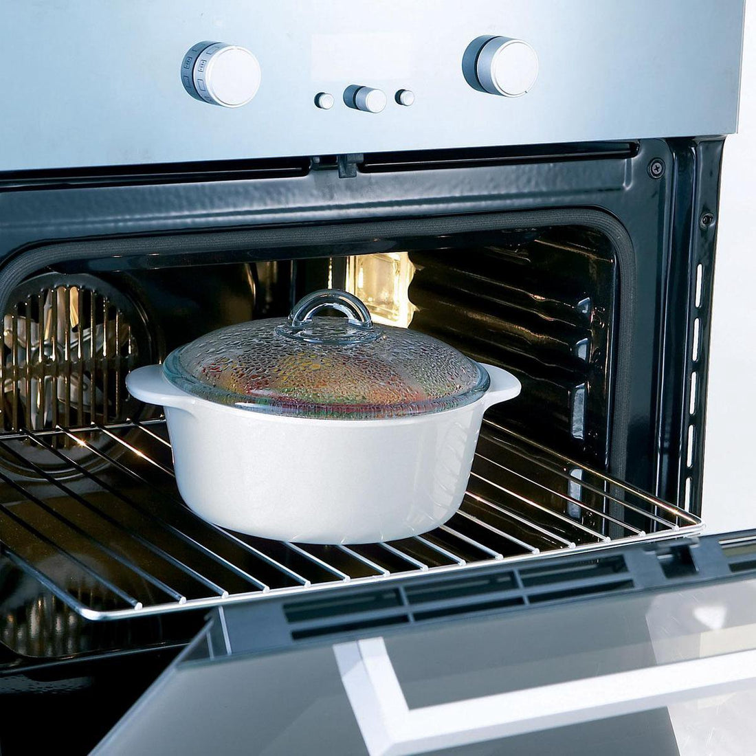 Pyrex Flame Kochtopf - Glaskeramik - Weiß - 18 x 18 x 9,6 cm - 1,1 l