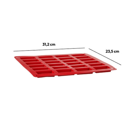 Moule à cake rectangulaire en silicone pour 24 mini financiers 5,6 x 2,5 cm (mini pâtisseries)