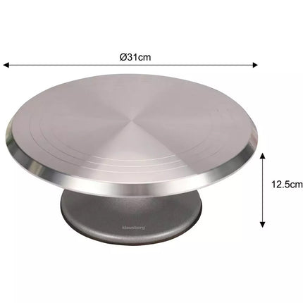Présentoir à gâteaux de luxe – Plateau tournant – Ø30 cm – Acier inoxydable brossé