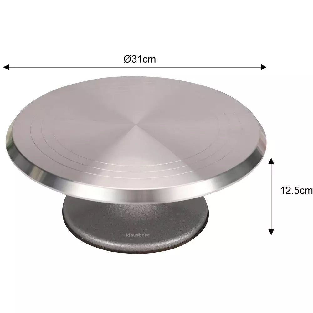 Klausberg draaibaar taartplateau Ø 30 cm – cake stand van geborsteld RVS – foto 3