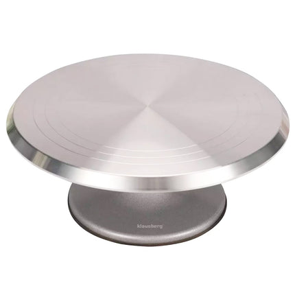 Présentoir à gâteaux de luxe – Plateau tournant – Ø30 cm – Acier inoxydable brossé