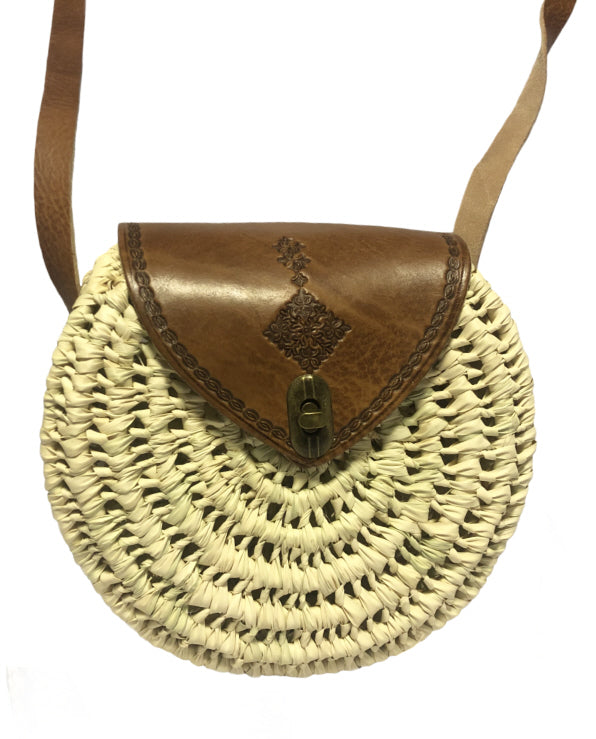 Sac bandoulière en raphia