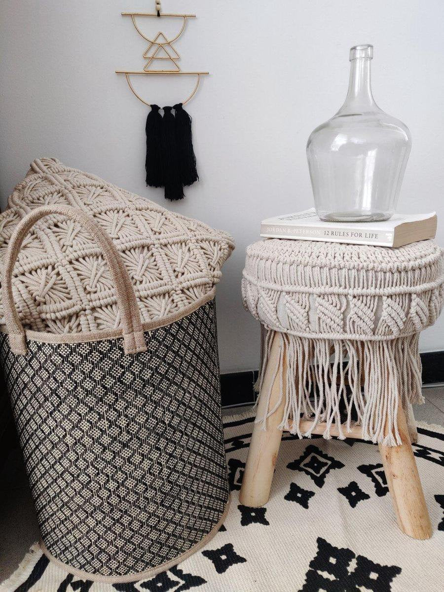 Rieten Mand Naturel Set van 3