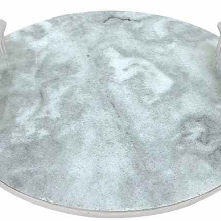 Plateau rond en marbre avec poignées 30 cm