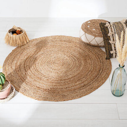 Tapis Rond Jute - Jute Naturelle Ø 120 cm - Tapis de Sol en Jute - Tapis