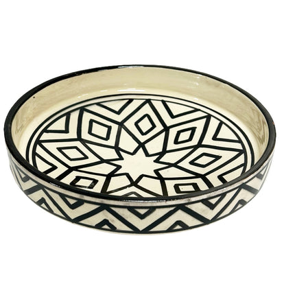 Plat rond en faïence marocaine 24 cm