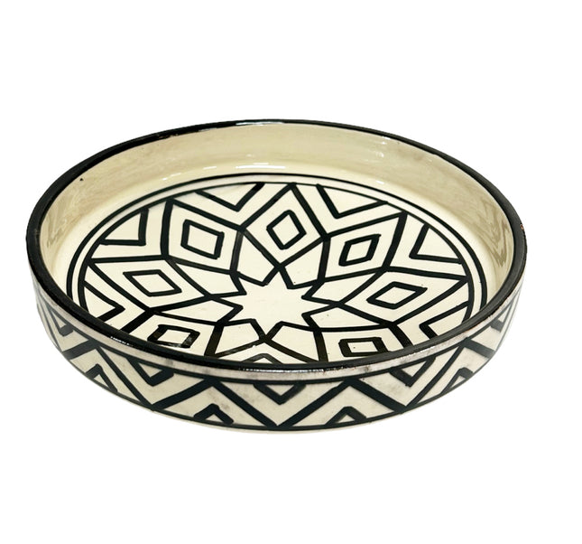Plat rond en faïence marocaine 24 cm