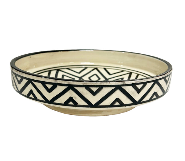 Plat rond en faïence marocaine 24 cm