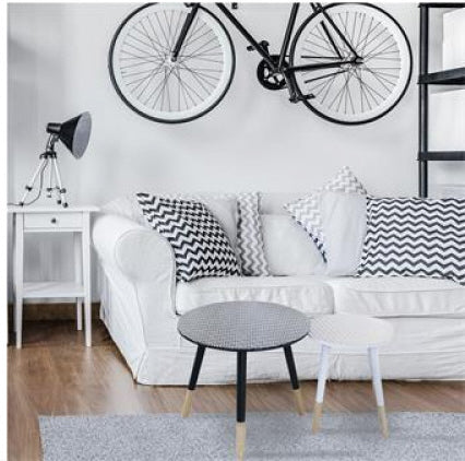 Tables d'appoint rondes blanc noir