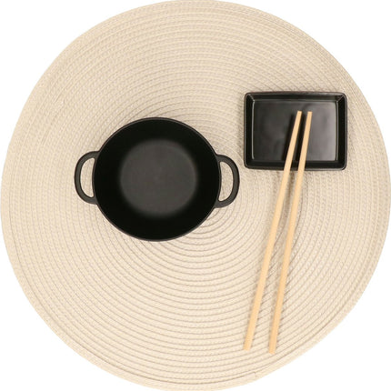 Napperon rond - plastique tressé - 38 cm - Sets de table