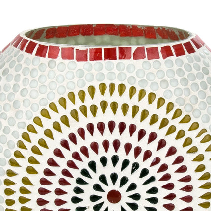 Lampe de table ronde en verre mosaïque Blanc - boule multicolore