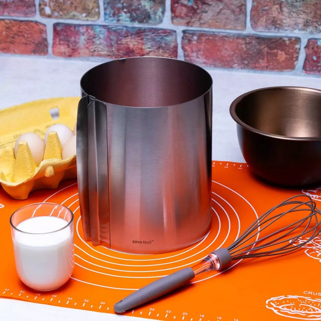 Cercle à Pâtisserie Réglable Rond - Acier Inoxydable - Ø 16-30 cm x 20 cm Hauteur - Finition Satinée - Moule à Gâteau - Moule de Cuisson - Réglable