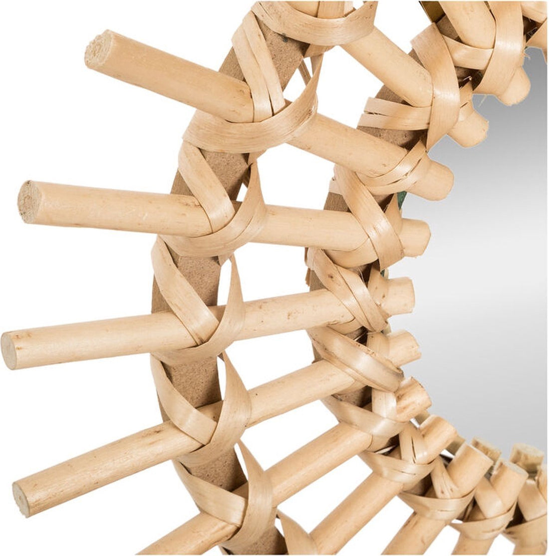 Rattan-Spiegelset 3-teilig - Ø 28 cm - Natur